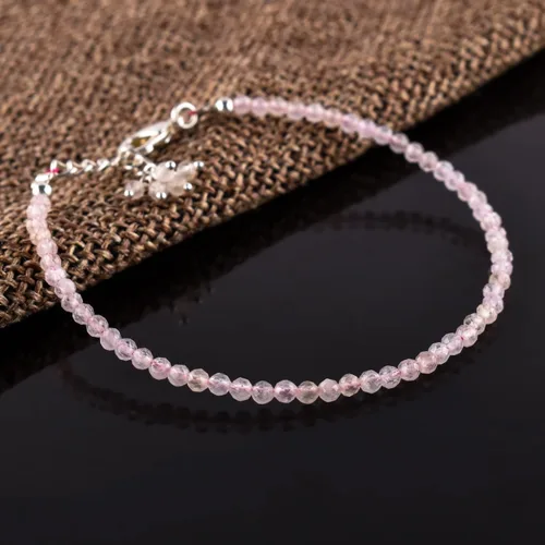Miniatura 55 de Natural Gemstone Micro Beads Dainty Bangle Bracelet, Handmade Birthstone Jewelry, Healing Chakra Crystals, Silver Plated 8 inch, Birthday Gift for