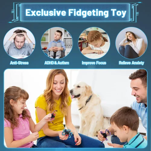 Miniatura 5 de 8 piezas de juguetes Fidget Spinner transformables para niños y adultos, robot transformable de cadena, spinner, juguetes giratorios de punta