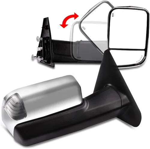 Miniatura 60 de Conjunto de Espejos Laterales con Ensamblaje Compatible con Ford 1980-1996 F150 F250 F350 Plegado Manual Sin Calefacción Manual Negro Liso