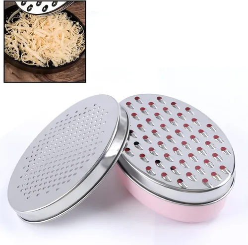 Miniatura 11 de Rallador de queso cítrico y limón con recipiente de almacenamiento de alimentos y tapa, perfecto para queso parmesano duro o cheddar suave, Verde