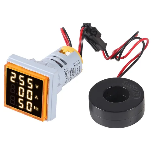 Miniatura 7 de Alinan 3 en 1 60-500V 0-100A AC Digital Amperímetro Voltímetro, Pantalla de tubo digital cuadrado de 0.866 in con transformador, Detector de voltaje