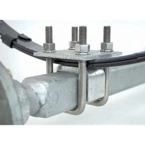 Miniatura 5 de A.A Kit de pernos cuadrados en U y placa de amarre para eje de remolque de 1-1/2", zinc galvanizado