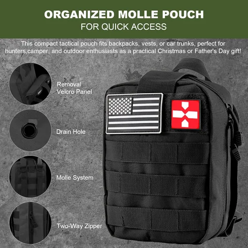 Miniatura 2 de Regalos para hombres Navidad papá, kit de supervivencia, 150 piezas de equipo de supervivencia y suministros con bolsa de trauma, kit de emergencia