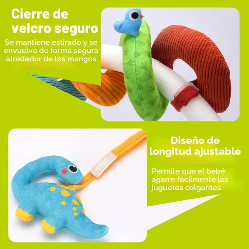 Miniatura 4 de Juguetes de Asiento de Coche hahaland para Bebés de 0 a 6 Meses para Niño - Juguetes para Bebés de 0 a 6 Meses - Sonajero, Espejo, Crujiente