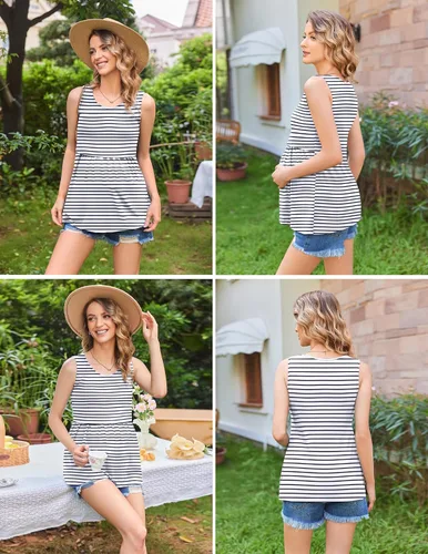 Miniatura 4 de Ekouaer Camisetas sin mangas de lactancia para mujer, paquete de 3