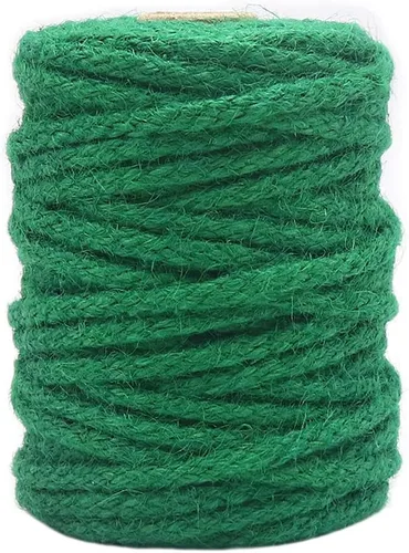 Miniatura 9 de Tenn Well Cordel de yute de 0.197 in, cuerda natural trenzada de 100 pies, cordel grueso para manualidades, envoltura de regalos, jardinería