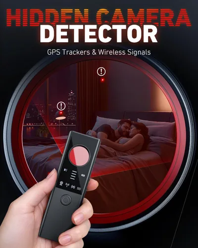 Miniatura 10 de Detectores de Cámaras Ocultas Anti-Espía - Rastreador GPS y Detector de Micrófonos 6 en 1, Escáner de Señal, Protector de Privacidad Recargable