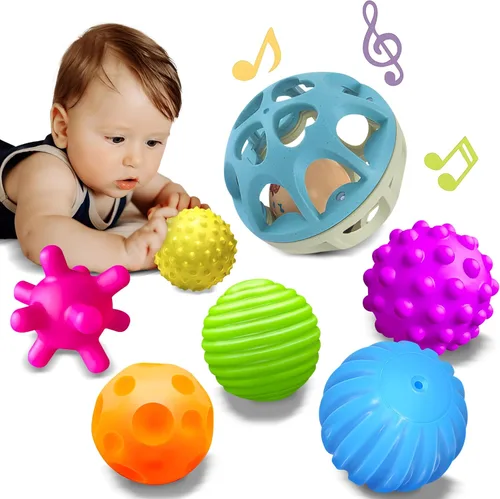 Miniatura 14 de Pelotas sensoriales para bebés, bolas de goma suave para niños de 1 a 3 años, juguetes de baño sensoriales Montessori de 6 a 12 meses, pelota