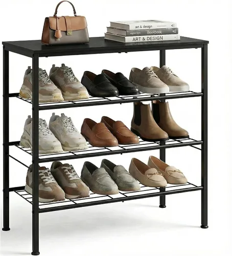 Miniatura 8 de 3-Tler - Zapatero organizador para zapatos, hierro inoxidable, estante espacioso para almacenamiento de zapatos para armario o entrada, se adapta a