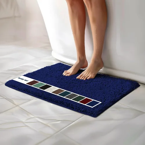 Miniatura 56 de Muddy Mat Alfombras de Baño de Chenilla de Microfibra de Secado Rápido Antideslizantes Lavables, Extra Gruesas, Suaves y Altamente Absorbentes Gris