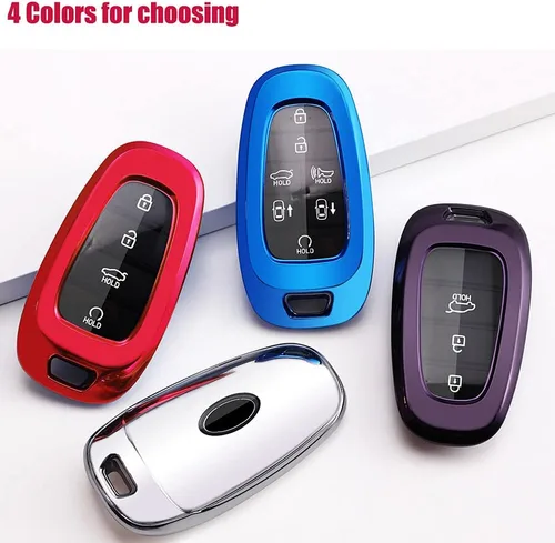 Miniatura 5 de Horande Funda para llavero de TPU para Hyundai Sonata Santa fe 2022 Tucson sin llave (azul)