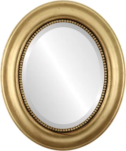 Miniatura 11 de OVALCREST Espejo de pared ovalado biselado para decoración del hogar, estilo patrimonial, espray plateado, dimensiones exteriores de 25 x 29 pulgadas