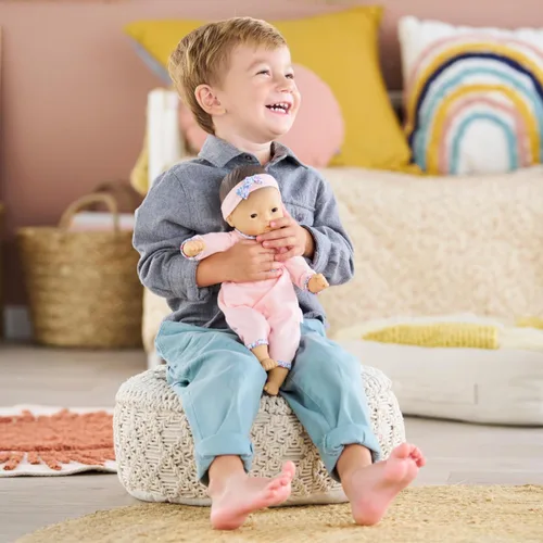 Miniatura 5 de Corolle Bébé Calin Mila - Muñeca bebé niño suave de 12" con aroma a vainilla, atuendo rosa y ojos para dormir para niñas de 18 meses en adelante