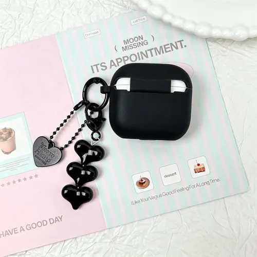 Miniatura 5 de inewateri Funda compatible con AirPods 4, TPU suave con kit de limpieza, bonito dije de hebilla plateada a la moda, diseño estético, a prueba