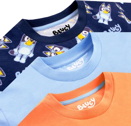 Miniatura 14 de Bluey Paquete de 3 camisetas para niños para verano, paquete de 3 camisetas de algodón para niños