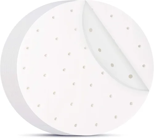 Beasea Papel pergamino para freidora de aire de 11 pulgadas, 200 piezas de papel pergamino perforado blanco desechable para freidora de aire y cesta