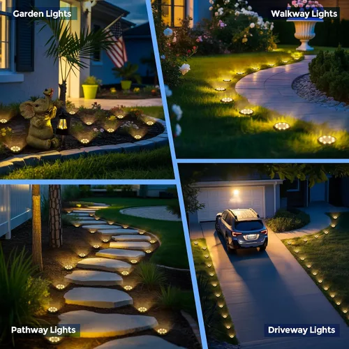 Miniatura 2 de SOLPEX Mini luces solares de tierra, paquete de 12 luces solares para caminos al aire libre, impermeables, luces de jardín para entrada, pasarela