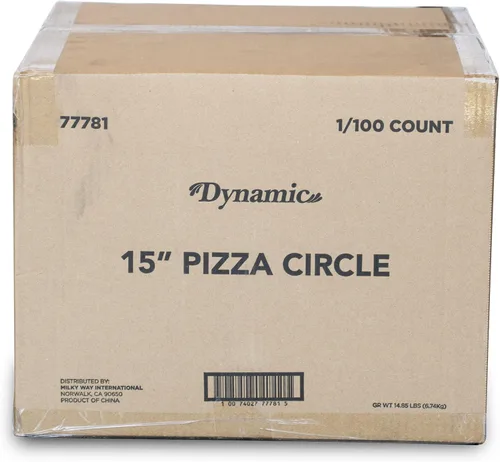 Miniatura 5 de Dynamic Pastel de pizza de cartón de 15 pulgadas, círculo redondo, 100 unidades, color natural, 100% seguro para alimentos, a prueba de grasa