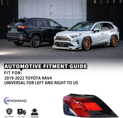 Miniatura 5 de Archaic Conjunto de luz trasera para Toyota RAV4 2019 2020 2021 2022, lámpara de freno trasera derecha del lado del pasajero