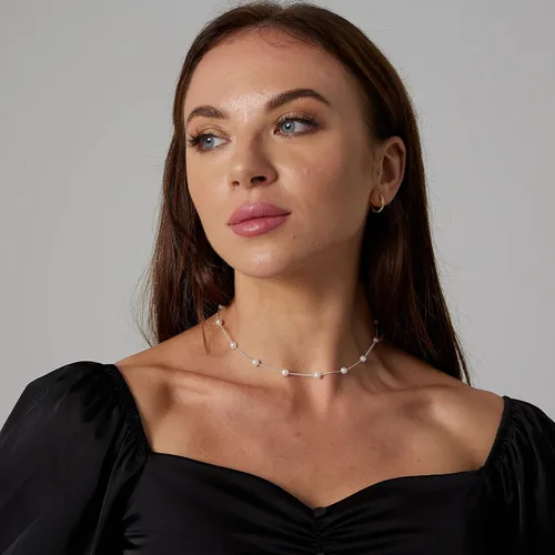 Miniatura 5 de Delicado collar con colgante de perlas para mujer, chapado en oro de 14 quilates, elegante collar de perlas de agua dulce, collar de perlas con clip