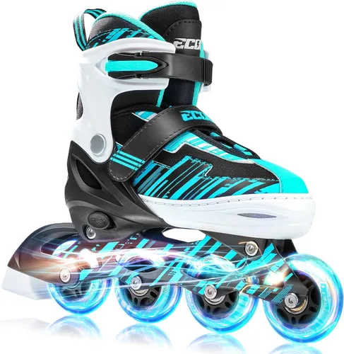 Patines en línea ajustables para niños y niñas de 5-8 y 8-12 años con ruedas iluminadas, patines para niños de 4-12 años, patines para adolescentes