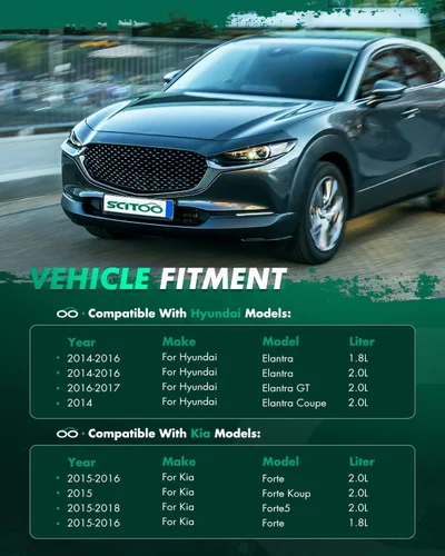 Miniatura 3 de SCITOO Conjunto de ventilador de refrigeración del condensador del radiador del motor compatible con Hyundai y para modelos Kia, para Elantra