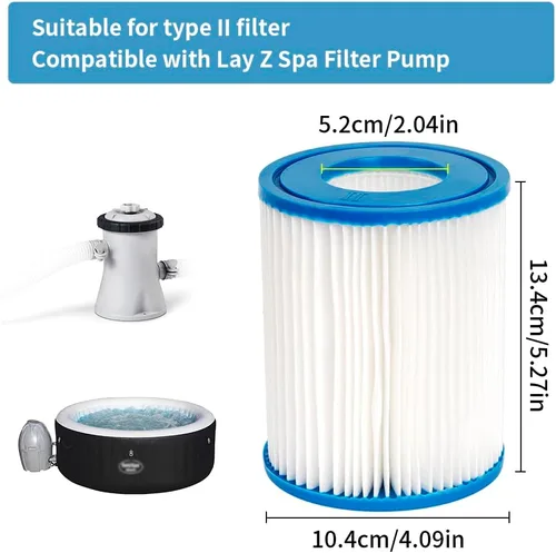 Miniatura 2 de Cartucho de filtro de piscina para bomba de filtro tipo II 58094 para piscinas sobre el suelo, filtro de jacuzzis compatible con bomba de filtro