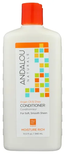 Andalou Naturals Acondicionador, acondicionador para cabello rico en humedad, 11.5 onzas, aceite de argán, manteca de karité, aceite de aguacate y