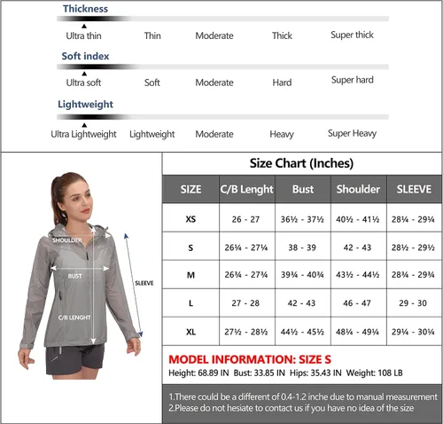 Miniatura 7 de Little Donkey Andy Chaquetas de lluvia impermeables para mujer, ligeras, UPF50, para senderismo, viajes, pesca