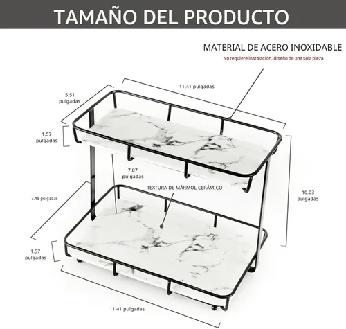Miniatura 6 de Organizador de baño, organizador de perfumes, organizador de maquillaje, estante de almacenamiento de cosméticos, bandeja de tocador de acero 2