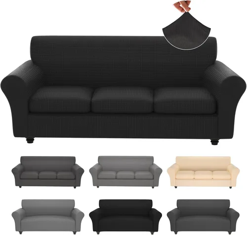 Miniatura 42 de Fundas elásticas para silla, fundas elásticas para sillón de 2 piezas, fundas de sofá lavables con diseño floral para sillón, protector de muebles
