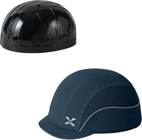 Miniatura 10 de TIHEEN Gorra de seguridad unisex, estilo gorra de béisbol con rayas reflectantes, ligera y transpirable, gorra de protección para la cabeza