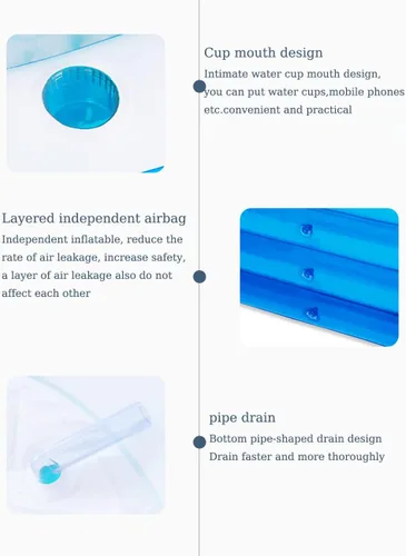 Miniatura 6 de Bañera inflable para adultos para 2 personas, bañera inflable independiente con función portátil plegable para spa para adultos, piscina plegable
