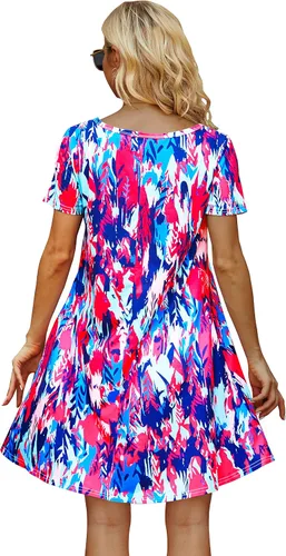 Miniatura 4 de Summer Dresses for Women Short Sleeve Tshirt Dress with Pockets Beach Sun Dress