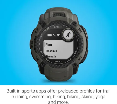 Miniatura 7 de Garmin Instinct 2X Solar, reloj inteligente GPS resistente, linterna incorporada, capacidad de carga solar, GNSS multibanda, Moss