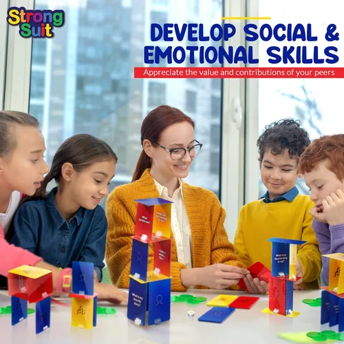 Miniatura 5 de Juegos socioemocionales para adolescentes y niños mayores de 6 años Juego de terapia de torre de autoestima StrongSuit para consejeros, terapeutas