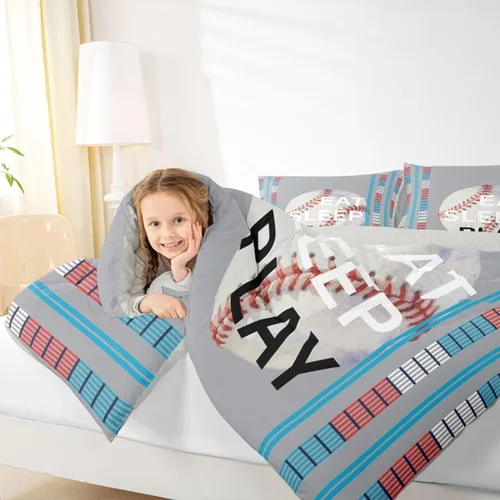 Miniatura 40 de Feelyou Juego de edredón de baloncesto para niñas y niños, juego de ropa de cama con juegos de pelota, decoración de habitación, regalo para amantes
