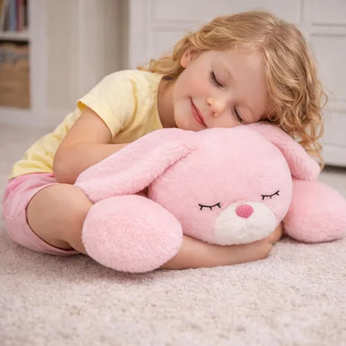 Miniatura 7 de Conejito de Pascua con peso, peluche suave de conejo con peso, lindo conejo rosa, regalos de cumpleaños y Pascua para niños, niñas y adultos