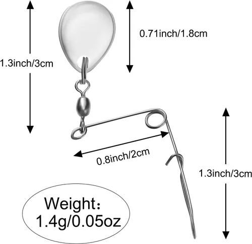 Miniatura 2 de Sumind 40 piezas de cuchillas giratorias de pesca, cebo giratorio, cucharas lisas, plataformas, cucharas de pesca, cuchillas, señuelos accesorios