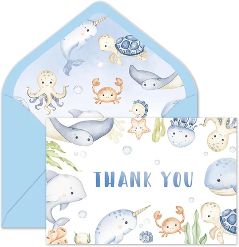 Miniatura 8 de Whaline Paquete de 24 tarjetas de agradecimiento de dinosaurio, tarjetas de felicitación jurásicas verdes con sobres, tarjetas de notas en blanco