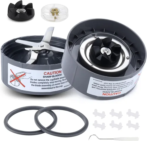 Miniatura 7 de 7 piezas de repuesto de cuchilla mezcladora extractor cruz cuchilla compatible con Nutribullet 600W y Pro 900W 7 piezas (1 hoja extractora)