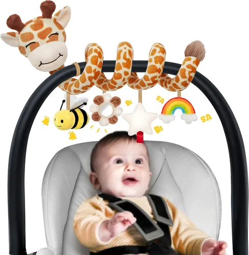 Miniatura 9 de Stuffed Juguetes en espiral para asiento de automóvil para bebé, los mejores regalos para recién nacidos, artículos esenciales suaves para bebés
