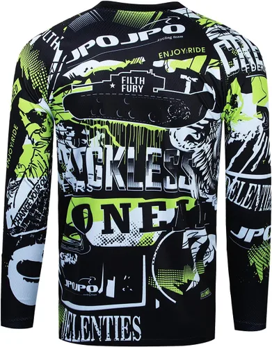 Miniatura 2 de JPOJPO Camiseta de manga larga para hombre para bicicleta de montaña y motocross, transpirable, absorbe la humedad