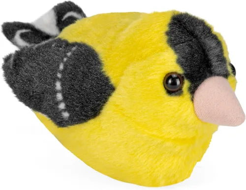Wild Republic Audubon Birds - Peluche de Jilguero Americano con auténtico sonido de pájaro, animal de peluche, juguetes de pájaros para niños y