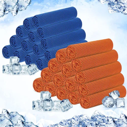 Miniatura 20 de Hosuly Paquete de 30 Toallas Refrescantes, 40"x12" Hielo Transpirables Suaves Frías Paño de Sudor Microfibra Paños de Entrenamiento para Gimnasio