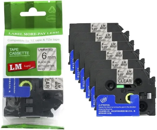 Miniatura 42 de Paquete de 1 unidad LM Tapes LMe511 Premium de 1/4 de pulgada con impresión negra en etiqueta azul compatible con Brother TZe-511 P-Touch, incluye