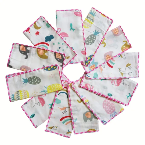 Miniatura 8 de Paño para bebé, paquete de 30 paños de franela para recién nacidos, 100% algodón, diseños divertidos y coloridos, reutilizables, lavables, juego