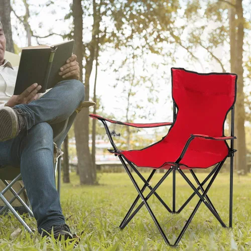 Miniatura 7 de Silla de campamento portátil, silla de campamento pequeña, silla plegable, silla de campamento de playa, silla deportiva con respaldo y soporte