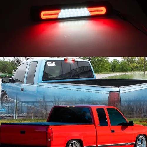 Miniatura 6 de Tercera luz de freno LED de repuesto para 1994-2000 OBS Chevy C1500 K1500 C/K Camiones de cabina extendida GMT400 LED rojo 3er centro de freno
