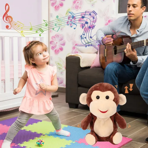 Miniatura 2 de Easfan Talking Monkey Repeat What You Say - Peluche eléctrico de peluche divertido interactivo para hablar, regalos de cumpleaños para niños